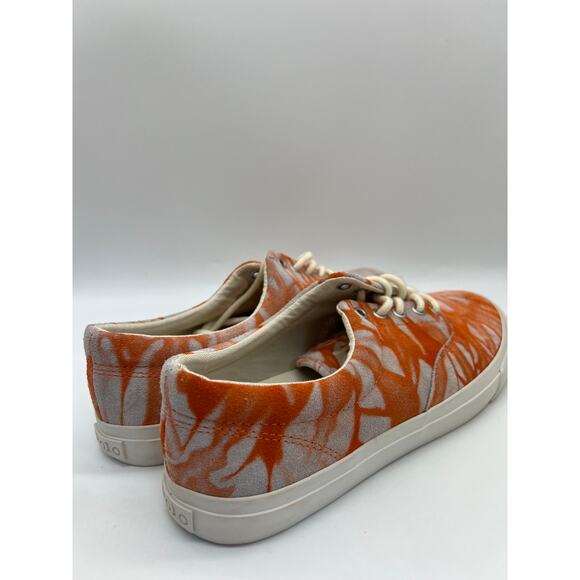 Polo Ralph Lauren Orange Tie Dye Sneakers Harpoon Casual Shoes Men’s Size 9D - Picture 11 of 16